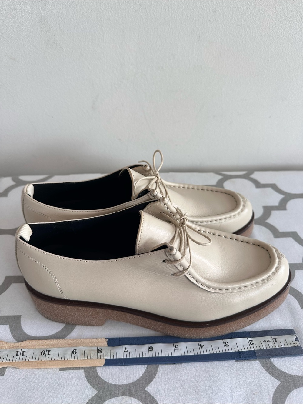 KOIO Cream Leather Lace-Up Platform Shoes